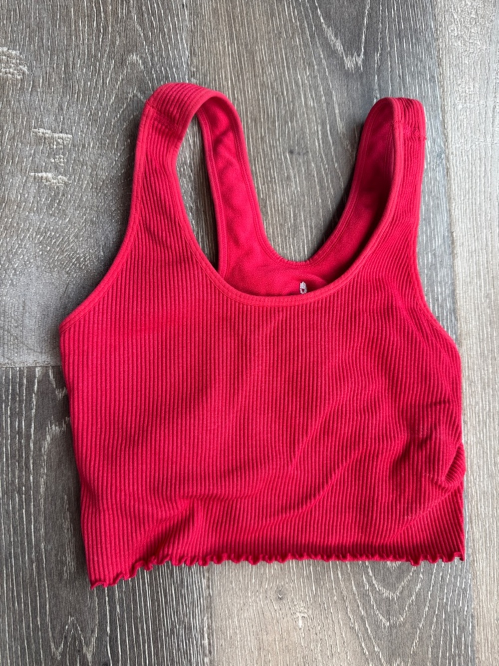 Spiritual Gangster Ribbed Crop Tank - Bright Red AZ0524